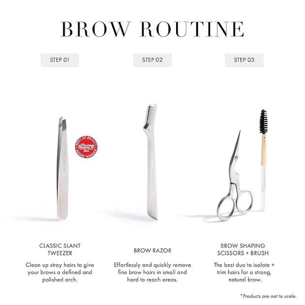 Tweezerman Brow Shaping Scissors and Brush - Stainless Steel Eyebrow Trimming Scissors for Women and Men - Product Image