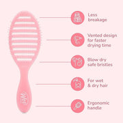 Wet Brush Speed Dry Hair Brush, Pink Drink (Summer Quencher) - Vented Design & Soft HeatFlex Bristles Are Blow Dry Safe - ...