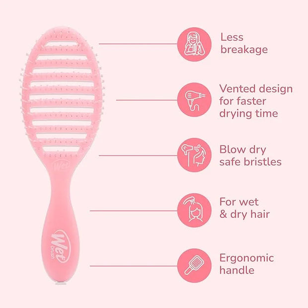Wet Brush Speed Dry Hair Brush, Pink Drink (Summer Quencher) - Vented Design & Soft HeatFlex Bristles Are Blow Dry Safe - ...
