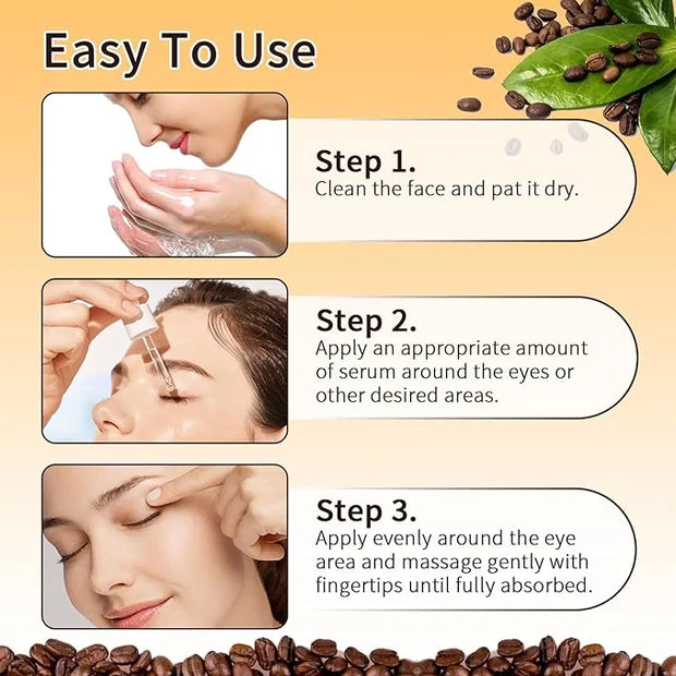 Caffeine Solution 5% + EGCG, Caffeine Eye Serum For Moisturizing, Targets Dark Circles & Puffiness, 1 PCS Natural Under Ey...