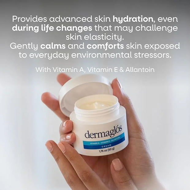 Dermaglos | Hydration And Regeneration pack, Cream Moisturizer 1.76 oz + Emulsion Advanced 13.52 Fl Oz, Vitamin A + Vitami...
