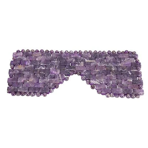 Jade Eye Mask, Jade Stones Agingproof Cooling Sleeping Eye Mask, Cold Eye Covers For Relief Eye Fatigue (Amethyst) - Produ...