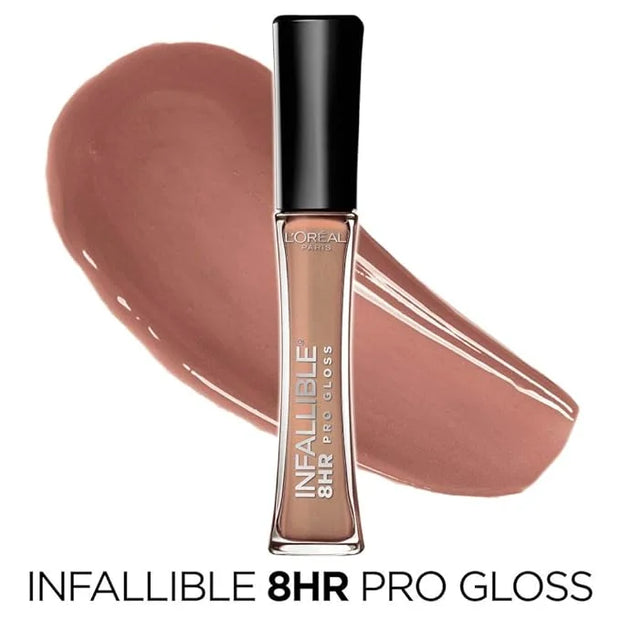 L’Oreal Paris Makeup Infallible 8 Hour Hydrating Lip Gloss, Coral Sands, 0.21 Fl Oz - Product Image