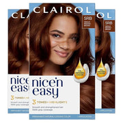 Clairol Nice'n Easy Permanent Hair Dye, 5RB Medium Reddish Brown Hair Color, Pack of 3 - Product Image