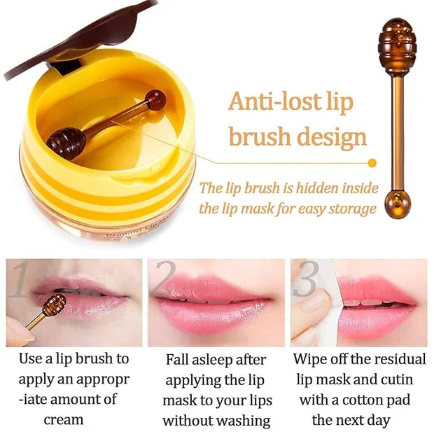 Watermelon Sleeping Lip Mask,Bee Lip Balm Care(Watermelon)