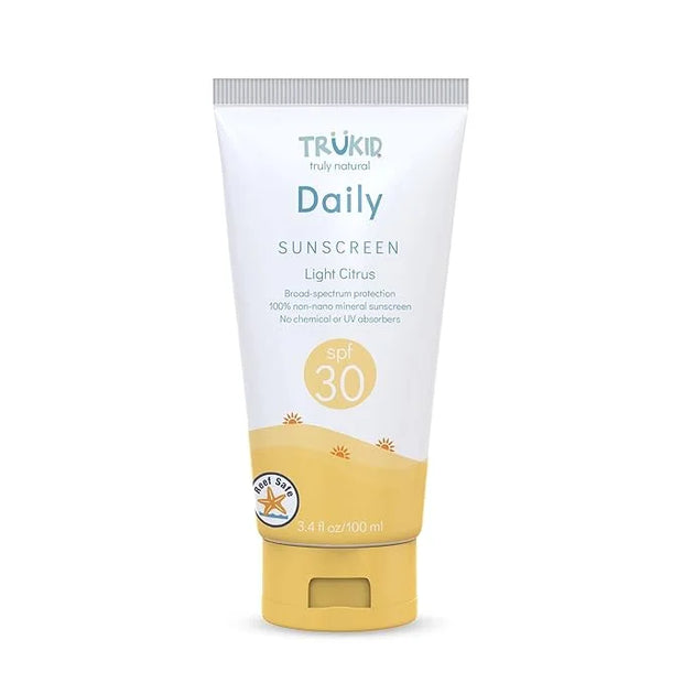 TruKid Daily SPF30 Face Sunscreen Citrus 3.4oz Baby Sunscreen, Natural Ingredients Kids Sunscreen, Reef-Friendly Travel Si...