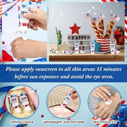 24 Pcs 4th of July Party Supplies Bulk Spf 30 Mini Sunscreen for Summer Independence Day Party 1oz Travel Size Thank You G...
