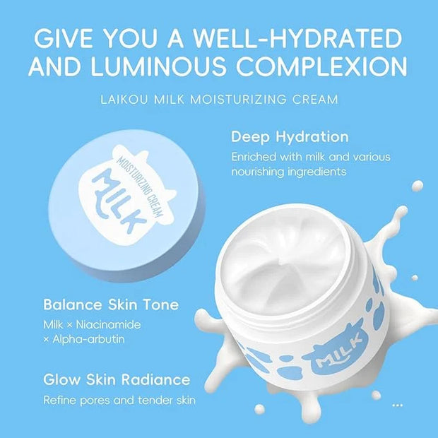 Milk Skin Care Kit, 8Pcs Moisturizing Face Care Set, Deep Clean, Nourish Skin, Facial Skin Care Sets with Cleanser, Exfoli...