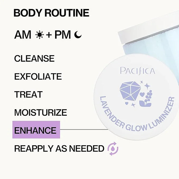 Pacifica Lavender Glow Shimmering Body Jelly – Moon-Kissed Illuminator & Hydrating Body Gel, Lightweight Glow Highlight wi...