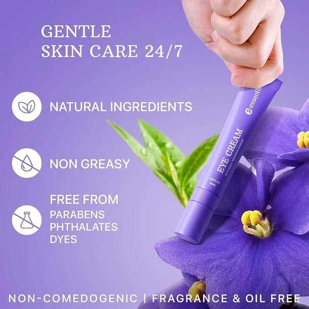 ESSENLIS Caffeine Eye Cream for Dark Circles and Puffiness, Bags Under Eyes, Collagen Anti Aging Day and Night Corrector f...