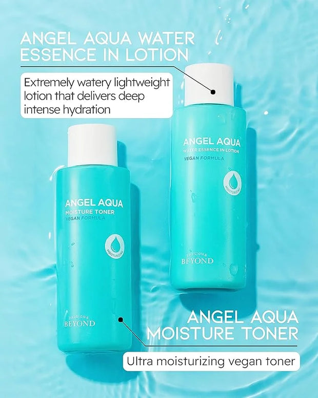 BEYOND Angel Aqua Moisture Skincare Set (11.2fl oz , 3-Piece Set) - Vegan Formula Korean Skin Care for Dry & Rough Skin. T...