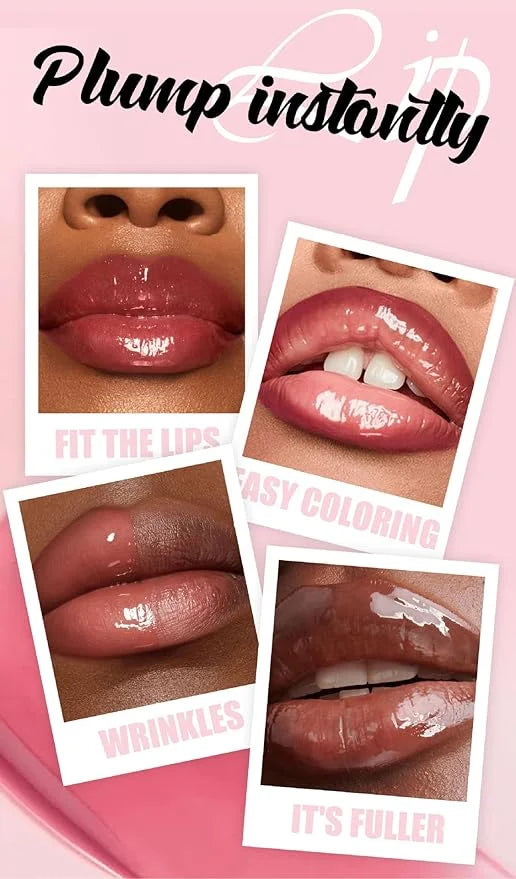 Plumping Lip Oil with Fresh Ginger Extract - Instant Fuller Lips, Ultra-Hydrating & Nourishing Glossy Lip Glow Oil, Lip Pl...