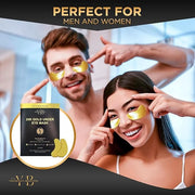24k Gold Under Eye Patches (20 Pairs), facial wrinkle patches, Hyaluronic Acid, Aloe Vera, Collagen Skin Care anti wrinkle...