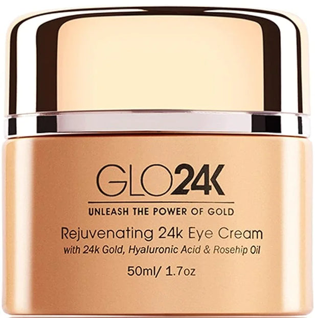 GLO24K Rejuvenating 24k Eye Cream and Serum With 24k Gold, Hyaluronic Acid, Vitamins A,C,E - Product Image