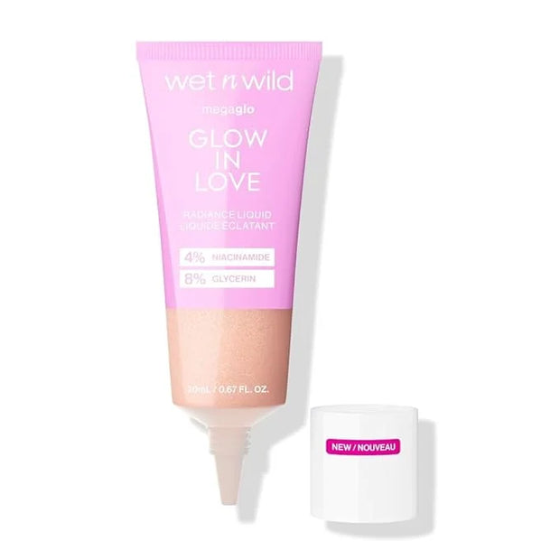 wet n wild Mega Glo Liquid Highlighter, Sheer & Buildable 4% Niacinamide-Enriched Lightweight Radiance with 8% Glycerin, V...