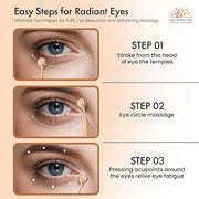 Rose Gold Eye Cream Applicator Tool for Puffy Eyes, Dark Circles, Eye Bags, Fine Lines | Under Eye Cream Massager Stick | ...