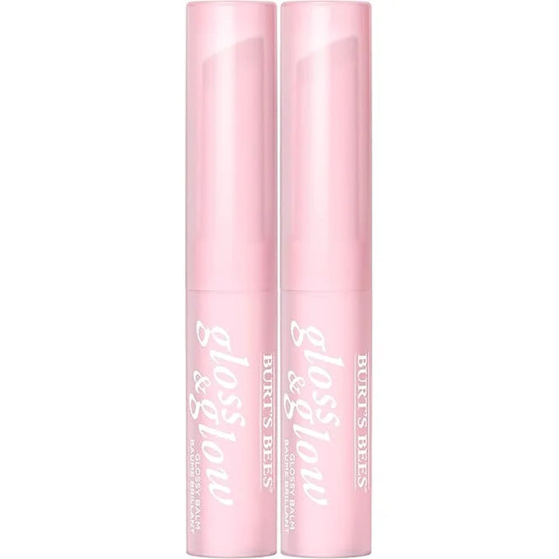 Burts Bees Gloss and Glow Glossy Balm, 100% Natural Origin, Wine Wednesday, 1 Tube, Pack of 2 - Product Image