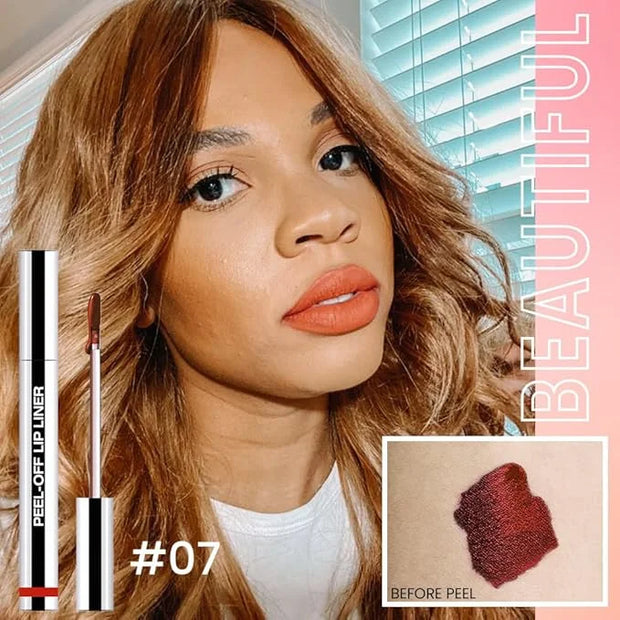 Matte Lip Stain Peel Off Lip Liner, Orange Red Peel Off Lip Stain Tattoo,Long Lasting & Waterproof Peel Off Lip Gloss Lip ...
