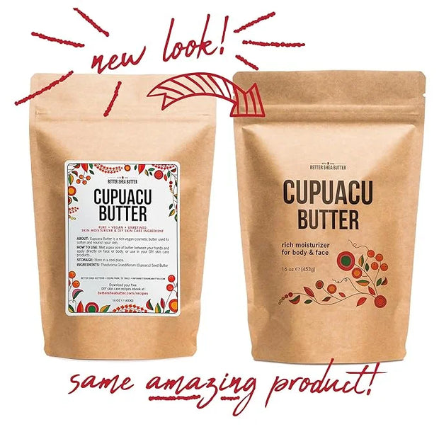 Cupuacu Butter Raw, Pure & Unrefined for Hair Growth & Dry Skin on Body and Face - Brazilian Body Butter Base for DIY Loti...