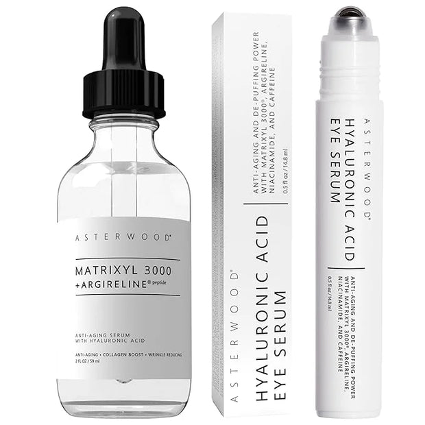 Asterwood Matrixyl 3000 with Argireline Serum 2 oz + Hyaluronic Acid Eye Serum - Product Image