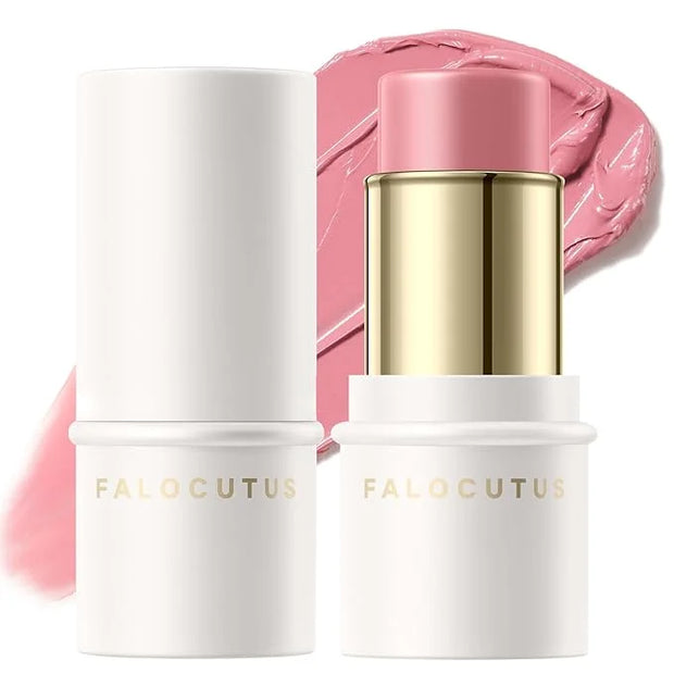 2Pcs Cream Blush Makeup Stick,Monochromatic Multi-Stick Face Blush for Cheek,Lip and Eye,Matte and Dewy Finish for Long We...