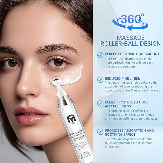 Eye Serum, Under Eye Cream For Dark Circles, 8% Caffeine Eye Serum For Women & Men, Eye Cream Anti Aging With 360° Massage...
