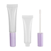 COSIDEA 50 pack Empty Purple 15ml Squeeze lip gloss tubes with wand 0.5oz soft lipgloss container chapstick containers emp...
