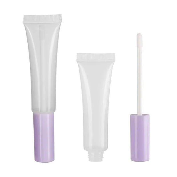 COSIDEA 50 pack Empty Purple 15ml Squeeze lip gloss tubes with wand 0.5oz soft lipgloss container chapstick containers emp...