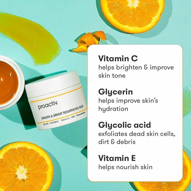 Proactiv Smooth & Bright Resurfacing Vitamin C Face Mask - Targets Post Acne Dark Marks, Hyperpigmentation, Rough Texture,...