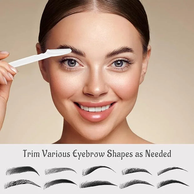 16 Pcs White Eyebrow Razor, Face Razors Multipurpose, Facial Razors for Women Men, Eyebrow Trimmers Shaver with Protective...
