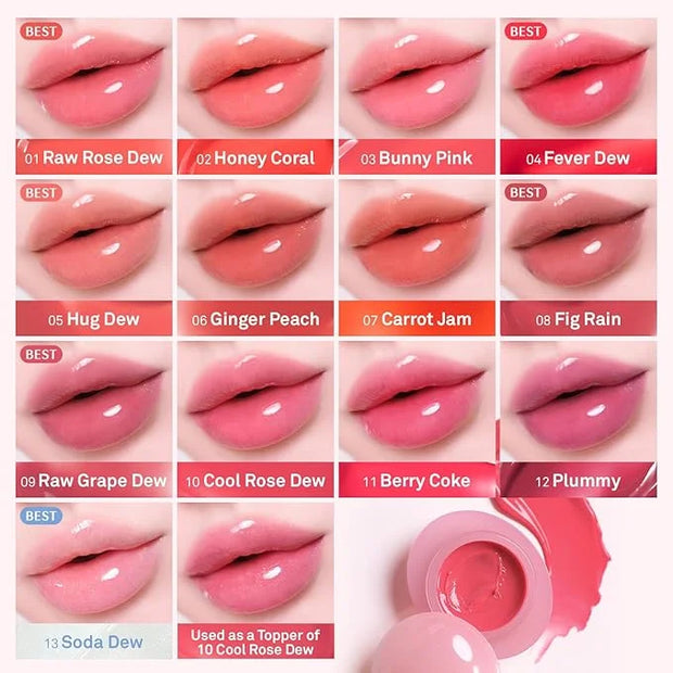 HINCE Raw Glow Dewy Ball - Tinted Lip Balm, Jelly Gloss Glow, Shine and Hydration, Lip & Blush Multiuse, Vegan, 0.12 oz. (...