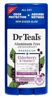Dr. Teal's Deodorant Elderberry And Vitamin-D2.65 Ounce Aluminum-Free - Product Image