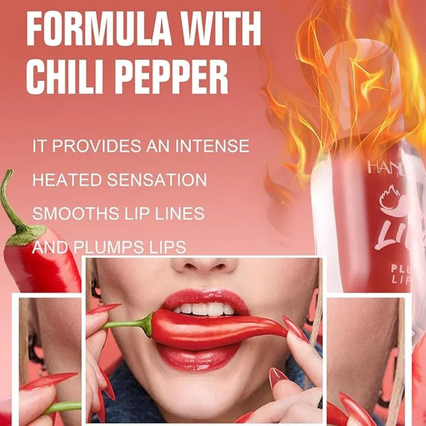 Lip Plumper Gloss, Plumping Lip Gloss with Chili Pepper, Blush Blaze/Peach Fever/Red Flag/Mauve Bite/Pink Sting/Hot Honey/...