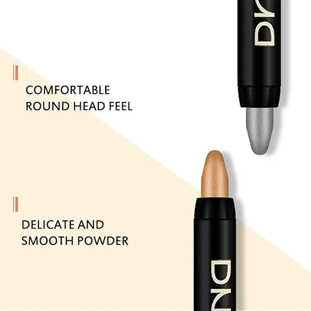Colorful Shimmer Eye Shadow Stick Glittering Eye Shadow Stick Set with Retractable and Waterproof Eyeshadow Pencil for Lon...