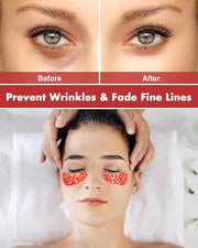 2 Pairs Reusable Under Eye Wrinkle Patches Silicone Mask, Plump Fine Lines & Wrinkles, with Metal Eye Cream Applicator, Ti...