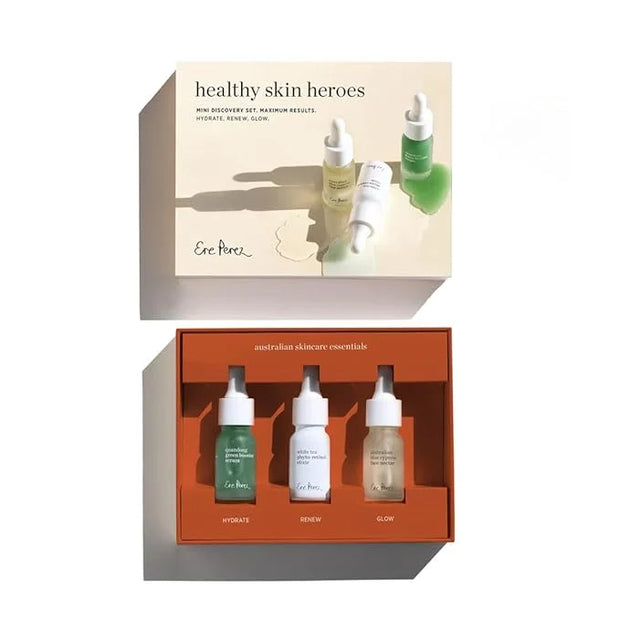 Ere Perez - Healthy Skin Heroes Kit Mini Discovery Set (Hydrate, Renew, Glow) | Vegan, Cruelty-Free, Clean Beauty (3-Piece...
