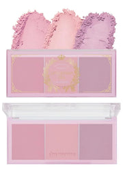 I'm Meme Palette - Afternoon Tea Blusher | Blossom Tea Blended, Cool Tone Blush for Cheek, Soft Pink, Peach, Lavender, 3 S...
