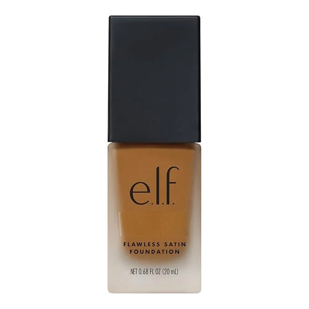 e.l.f. Flawless Satin Foundation, Lightweight & Medium Coverage, Semi-Matte Finish, Vegan & Cruelty-Free, Maple, 0.68 Fl O...