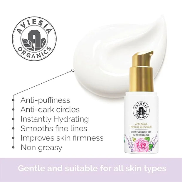 Deep Moisture Anti Aging Firming Eye Cream – USDA Certified, Plump & Hydrate , Smooth Wrinkles, Fine Lines,Dark Circles un...