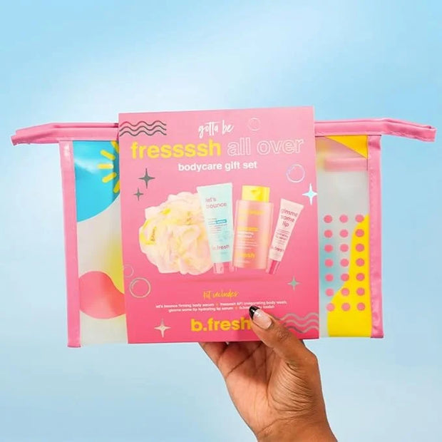 b.fresh Body Care Gift Set | Fressssh All Over - Self Care Kit Includes Travel Size Body Wash, Firming Body Serum, and Ful...