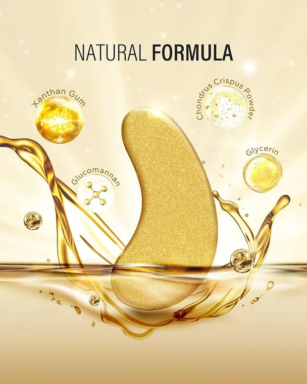 24k Gold Under Eye Patches (30 Pairs), eye mask, Collagen Skin Care Products, Eye Patches for Puffy Eyes, eye masks for da...
