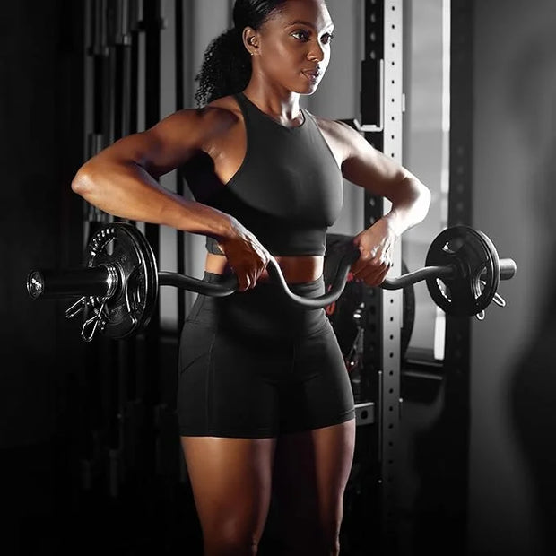 47in Black Zinc Olympic EZ Super Curl Bar - Product Image