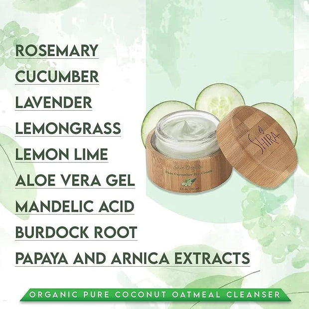 Shir-Organic Pure Cucumber Eye Cream For Dark Circles Eye Puffiness Wrinkles Instant Hydration Anti Aging Eye Cream for Al...