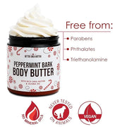 Peppermint Bark Whipped Body Butter | Limited Edition Christmas Lotion | Dry Skin Moisturizer with Shea Butter and Jojoba ...