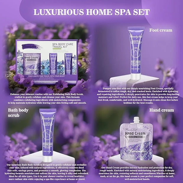 Skin Care Set Hand Foot Cream Blueberry Body Travel Kit, Exfoliating Bath Body Scrub,Spa Body Care Travel Kit, Deep Cleans...