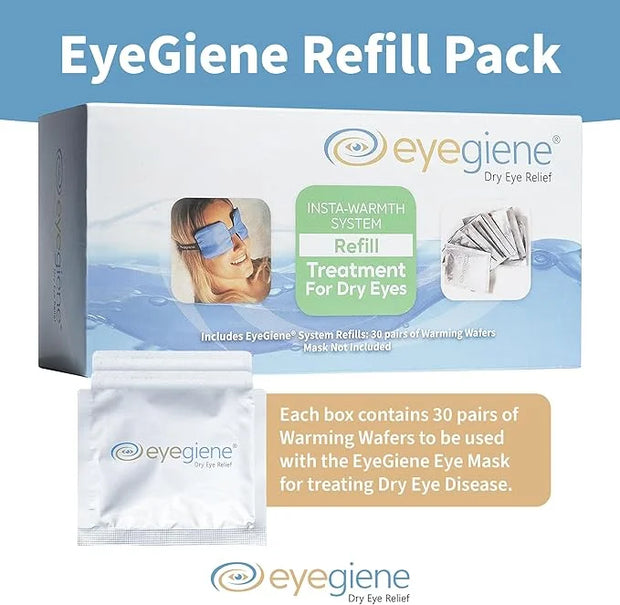 EyeGiene Refill - Insta-Warming Wafers for Self Heating Eye Mask – Warm Compress for Eyes, Multi-Use Heat Treatment for Dr...