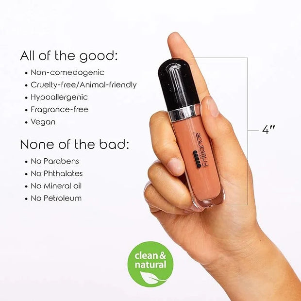 Frilliance Lip Duo Moisturizing Natural Lip Gloss Crystal Clear, Neutral Bliss, Cruelty Free Hypoallergenic All Skin Types...