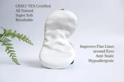 Premium Handcrafted 25 Momme Mulberry Silk Eye Mask for Sleeping (Natural White) - Product Image