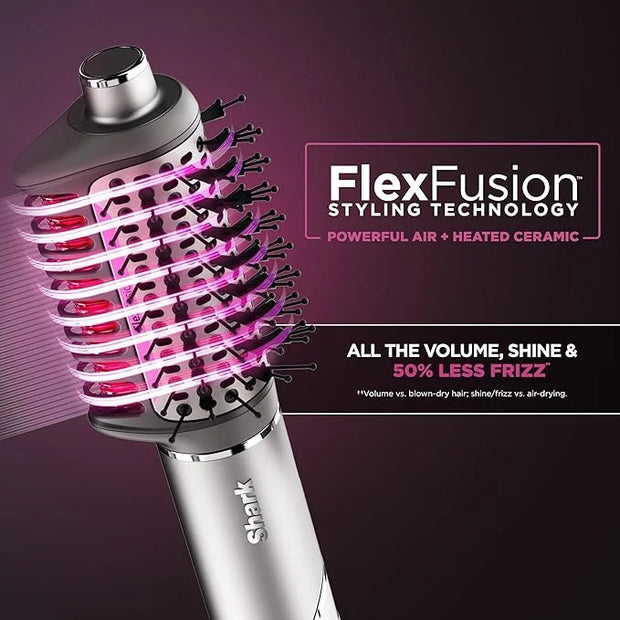 Shark FlexFusion Hair Dryer with Fusion Hair Brush, Diffuser, Ceramic Air Styler with Auto-Wrap Hair Curlers, Ceramic Plat...
