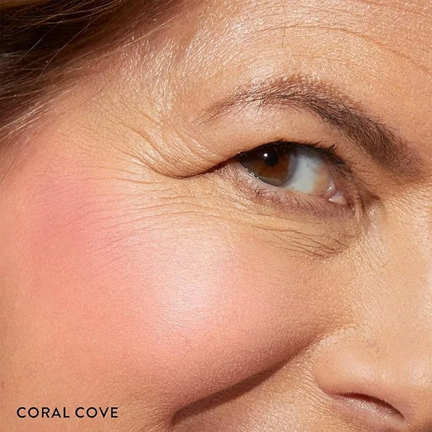 LAURA GELLER NEW YORK Baked Blush-n-Brighten Marbleized Blush + Angled Brush (03 Coral Cove, 47mm) - Product Image